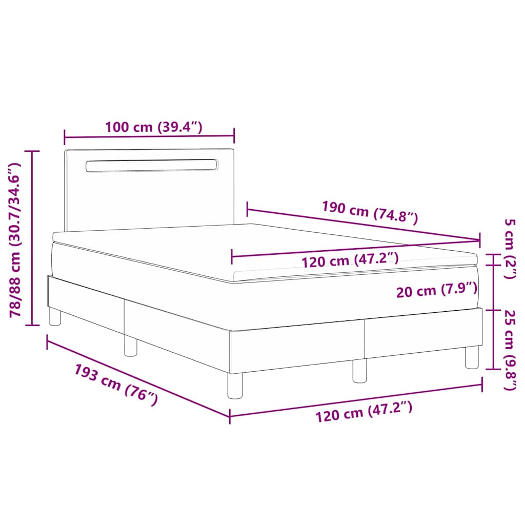 Κρεβάτι με ελατήρια Καπουτσίνο 120 x 190 cm Τεχνητό δέρμα