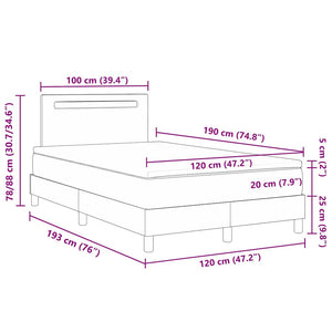 Κρεβάτι με ελατήρια Καπουτσίνο 120 x 190 cm Τεχνητό δέρμα
