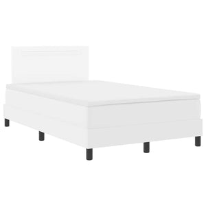 Κρεβάτι με ελατήρια με στρώμα Λευκό 120 x 200 cm Τεχνητό δέρμα - Pakobazaar
