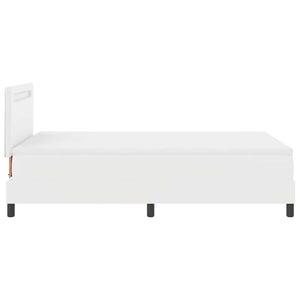 Κρεβάτι με ελατήρια με στρώμα Λευκό 120 x 200 cm Τεχνητό δέρμα - Pakobazaar