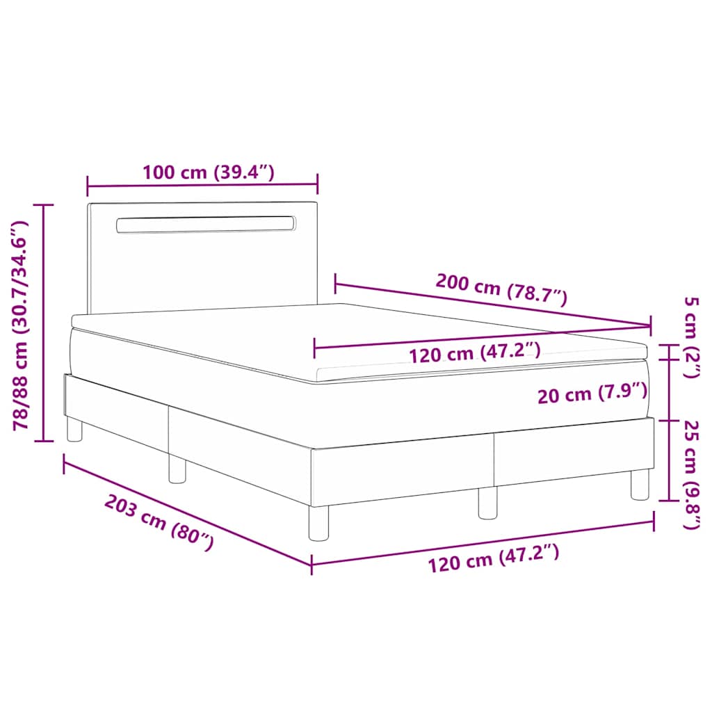 Κρεβάτι με ελατήρια με στρώμα Λευκό 120 x 200 cm Τεχνητό δέρμα - Pakobazaar