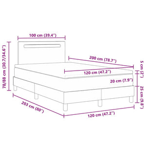 Κρεβάτι με ελατήρια με στρώμα Λευκό 120 x 200 cm Τεχνητό δέρμα - Pakobazaar