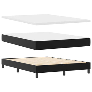 Κρεβάτι με ελατήρια με στρώμα Μαύρο 140 x 190 cm Τεχνητό δέρμα - Pakobazaar