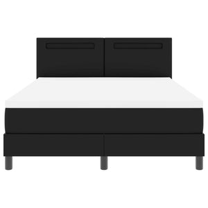 Κρεβάτι με ελατήρια με στρώμα Μαύρο 140 x 190 cm Τεχνητό δέρμα - Pakobazaar