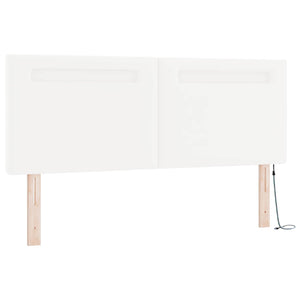 Κρεβάτι με ελατήρια με στρώμα Λευκό 140 x 190 cm Τεχνητό δέρμα