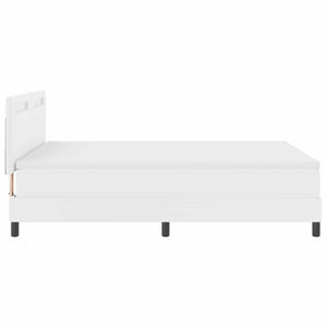 Κρεβάτι με ελατήρια με στρώμα Λευκό 140 x 190 cm Τεχνητό δέρμα