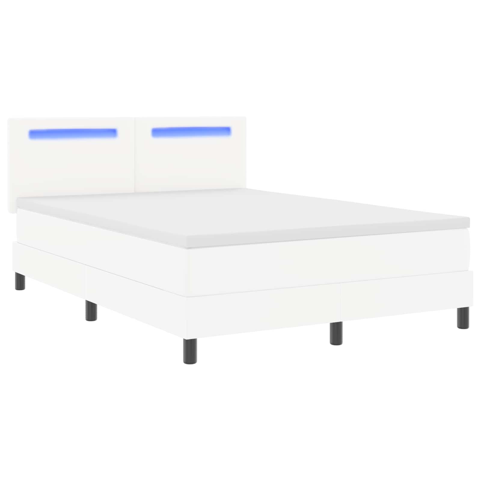 Κρεβάτι με ελατήρια με στρώμα Λευκό 140 x 200 cm Τεχνητό δέρμα - Pakobazaar