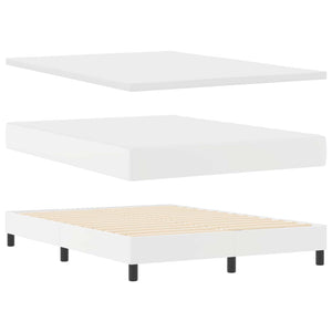 Κρεβάτι με ελατήρια με στρώμα Λευκό 140 x 200 cm Τεχνητό δέρμα - Pakobazaar