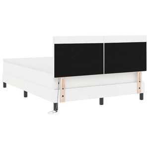 Κρεβάτι με ελατήρια με στρώμα Λευκό 140 x 200 cm Τεχνητό δέρμα - Pakobazaar