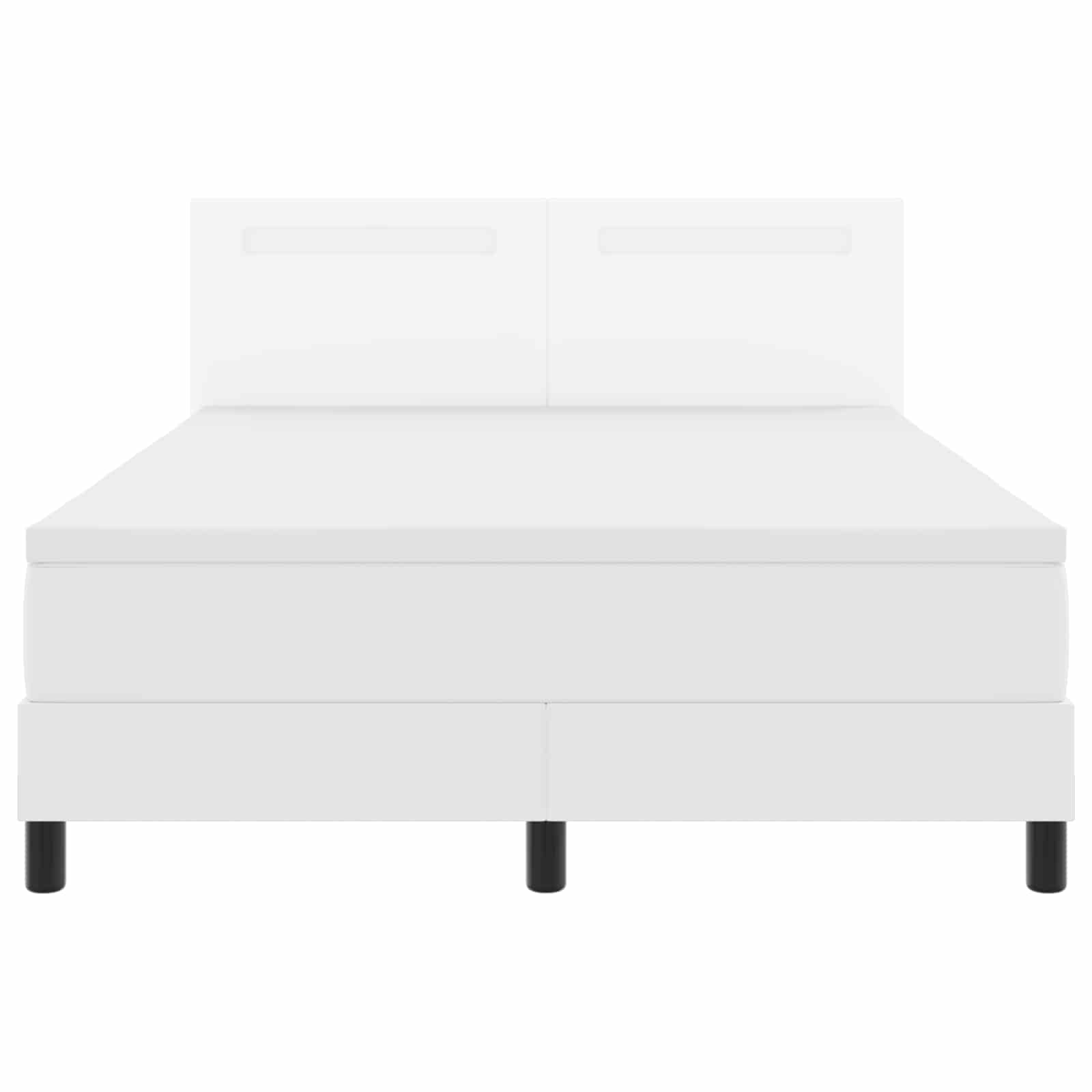 Κρεβάτι με ελατήρια με στρώμα Λευκό 140 x 200 cm Τεχνητό δέρμα - Pakobazaar