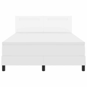 Κρεβάτι με ελατήρια με στρώμα Λευκό 140 x 200 cm Τεχνητό δέρμα - Pakobazaar
