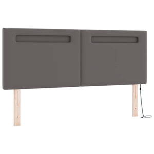 Κρεβάτι με ελατήρια με στρώμα Γκρι 140 x 200 cm Τεχνητό δέρμα - Pakobazaar