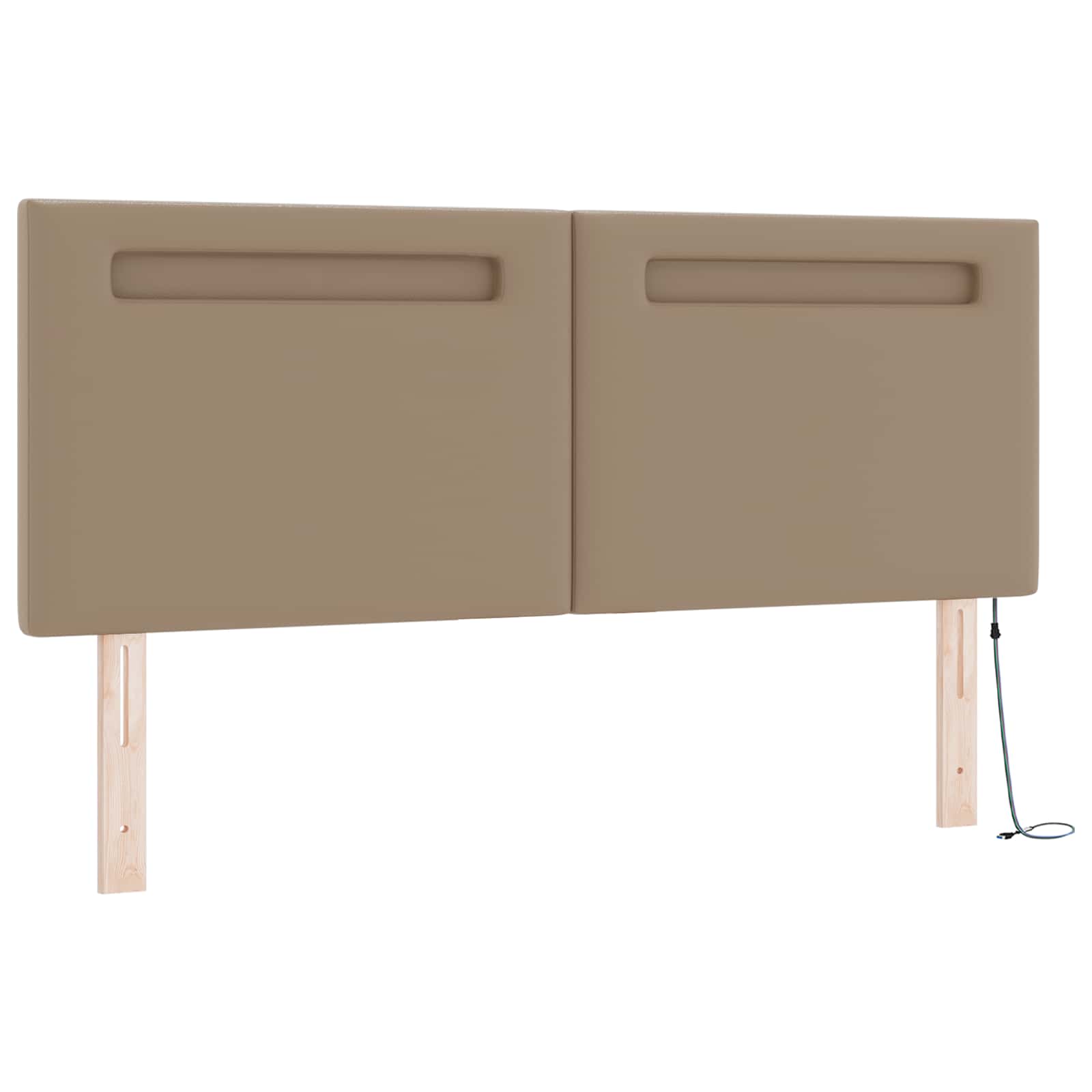 Κρεβάτι με ελατήρια Καπουτσίνο 140 x 200 cm Τεχνητό δέρμα - Pakobazaar