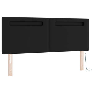 Κρεβάτι με ελατήρια με στρώμα Μαύρο 160 x 200 cm Τεχνητό δέρμα