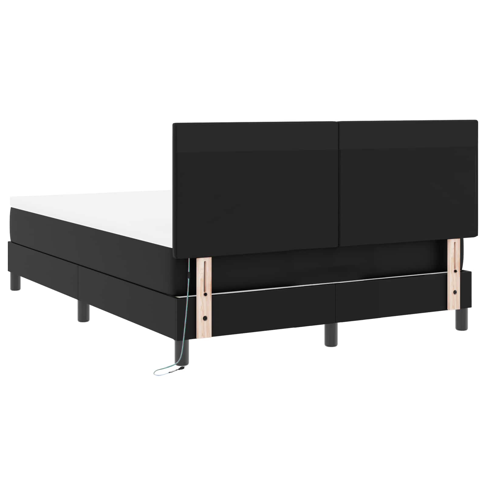 Κρεβάτι με ελατήρια με στρώμα Μαύρο 160 x 200 cm Τεχνητό δέρμα