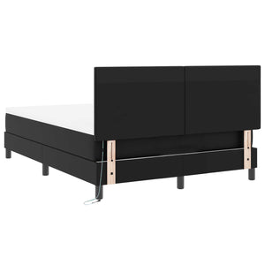 Κρεβάτι με ελατήρια με στρώμα Μαύρο 160 x 200 cm Τεχνητό δέρμα