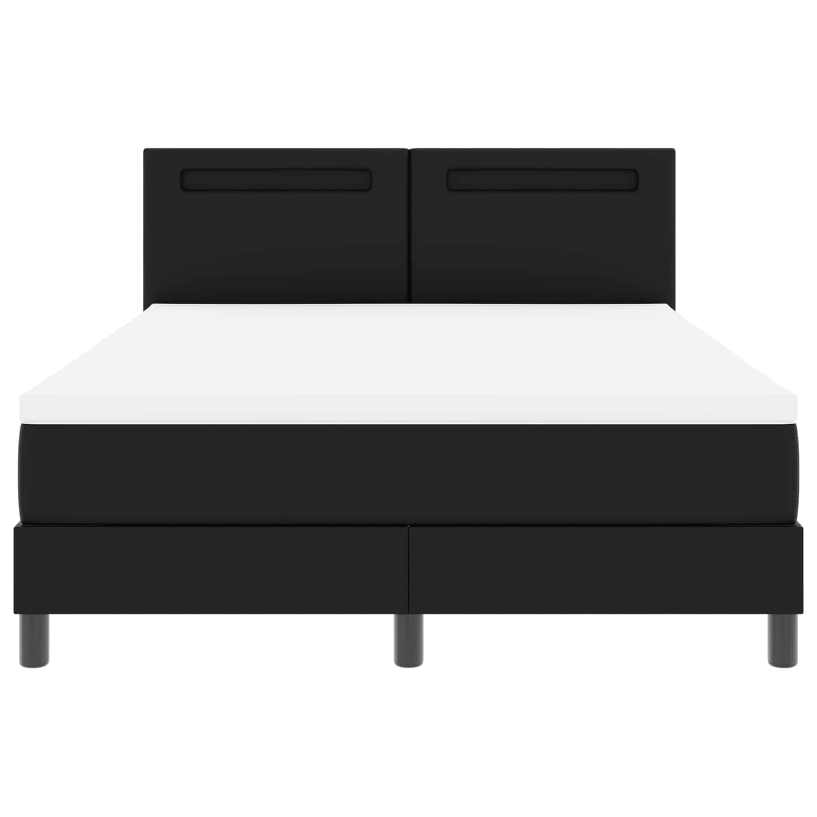 Κρεβάτι με ελατήρια με στρώμα Μαύρο 160 x 200 cm Τεχνητό δέρμα