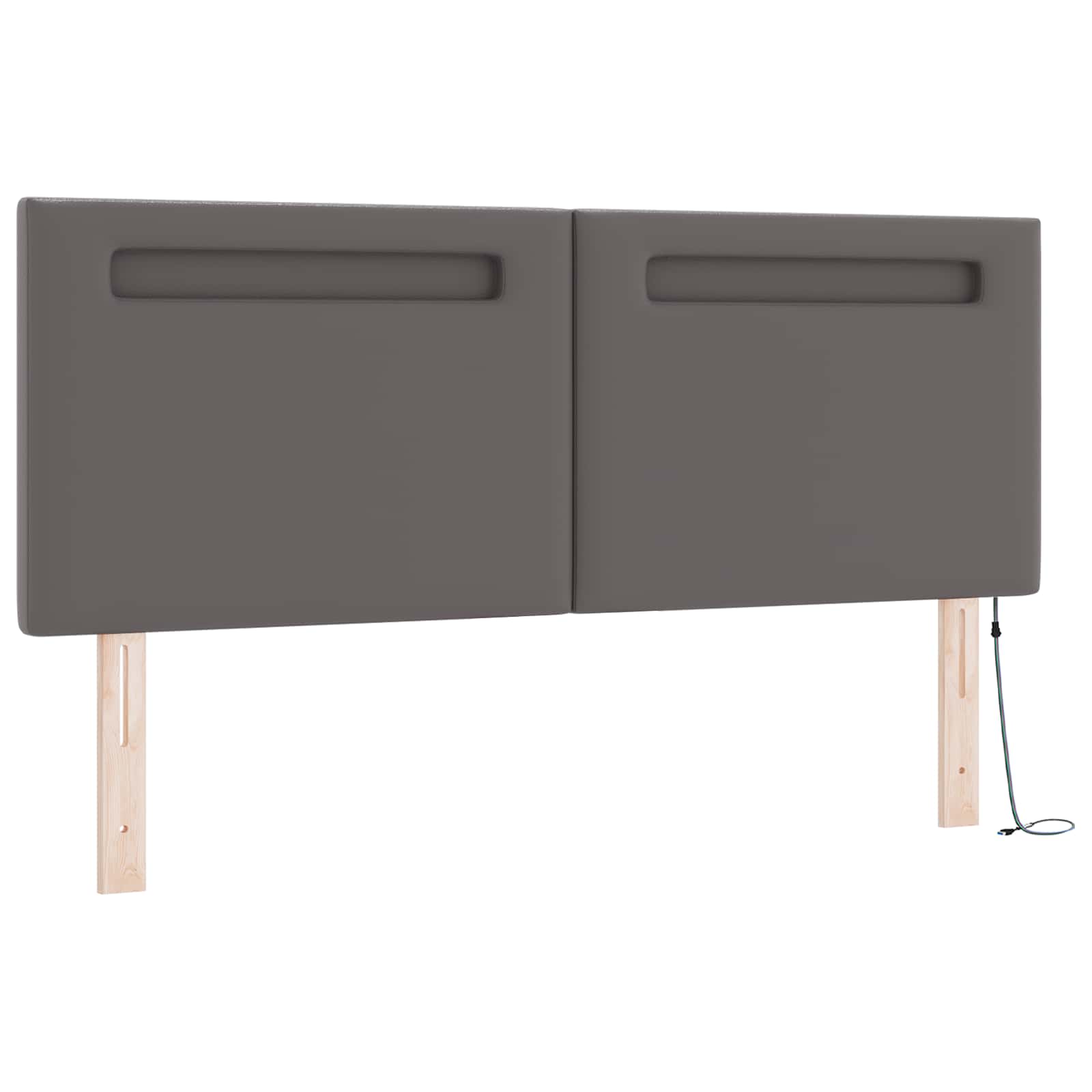 Κρεβάτι με ελατήρια με στρώμα Γκρι 160 x 200 cm Τεχνητό δέρμα - Pakobazaar