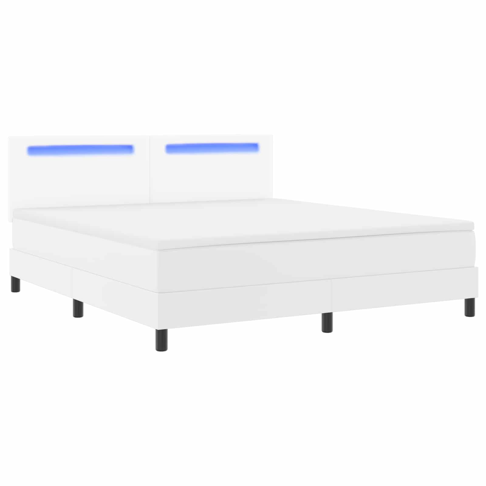 Κρεβάτι με ελατήρια με στρώμα Λευκό 180 x 200 cm Τεχνητό δέρμα - Pakobazaar