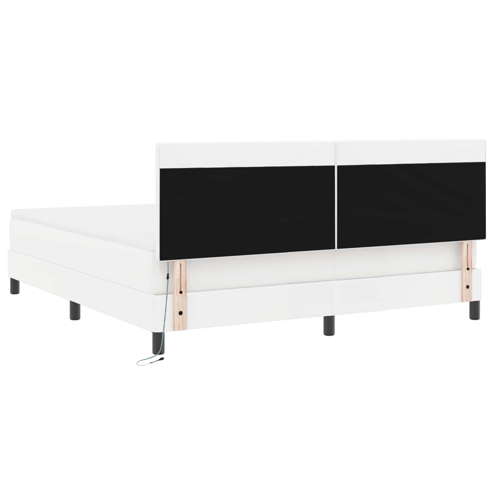 Κρεβάτι με ελατήρια με στρώμα Λευκό 180 x 200 cm Τεχνητό δέρμα - Pakobazaar