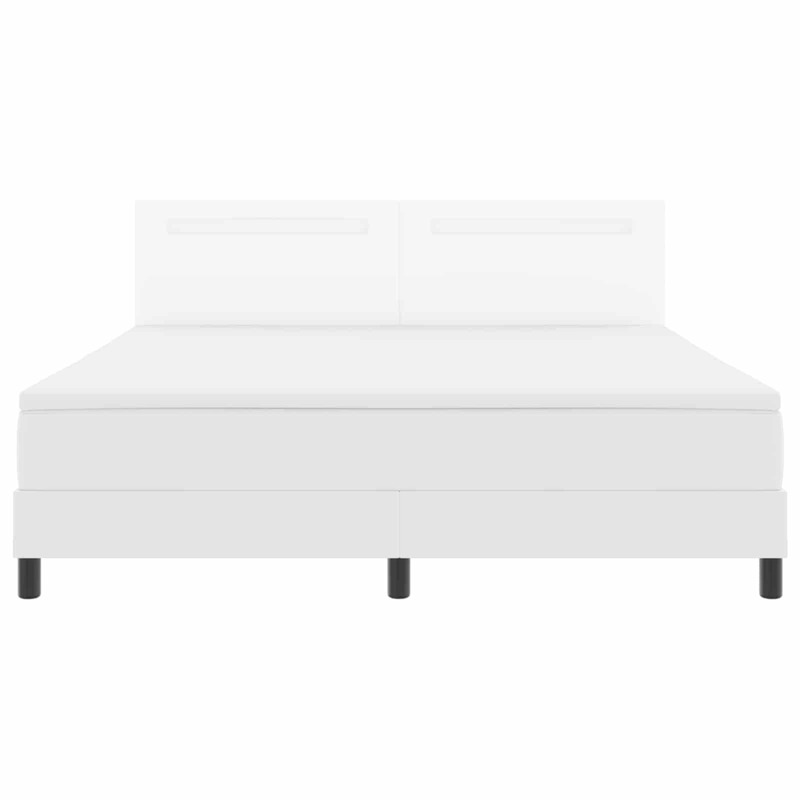 Κρεβάτι με ελατήρια με στρώμα Λευκό 180 x 200 cm Τεχνητό δέρμα - Pakobazaar