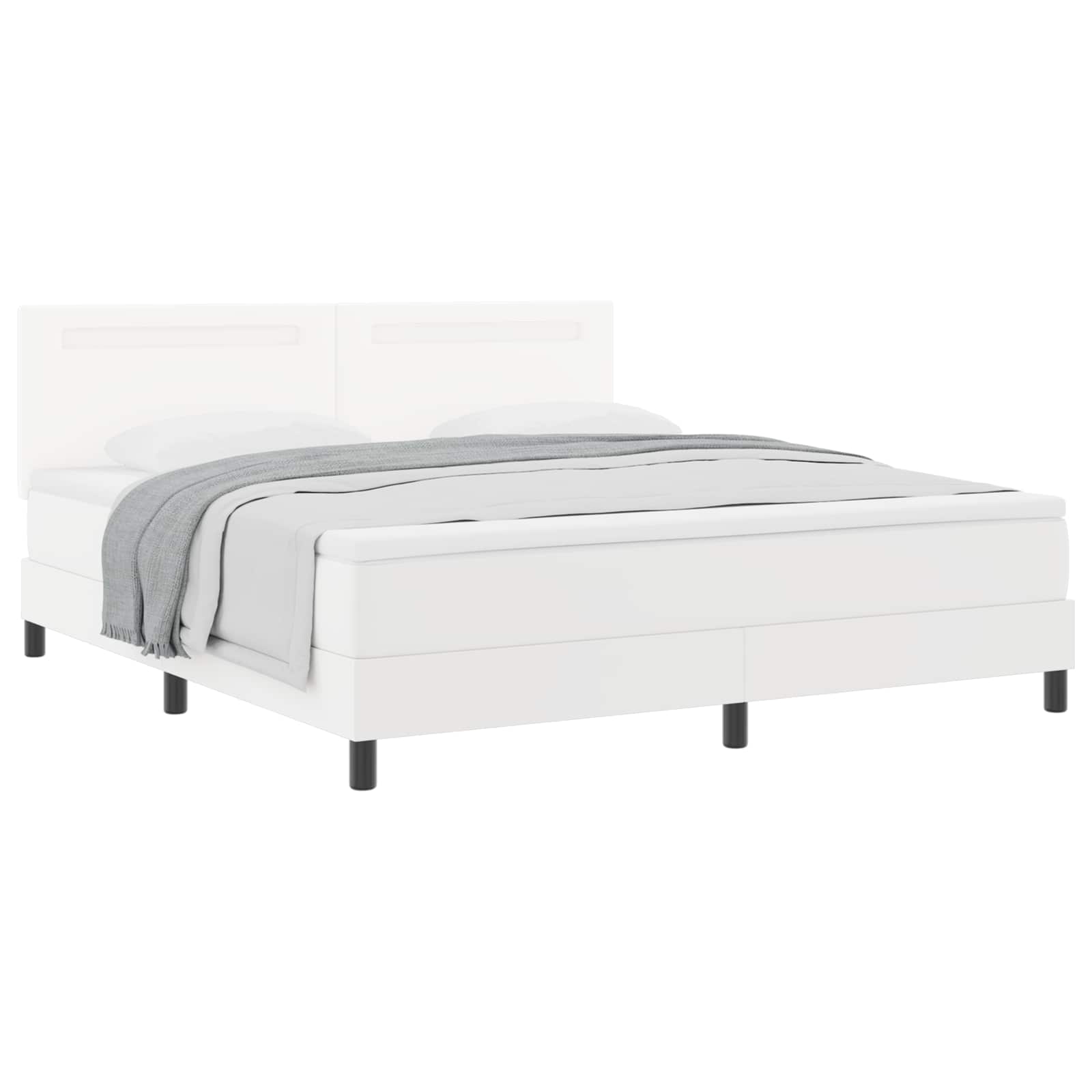 Κρεβάτι με ελατήρια με στρώμα Λευκό 180 x 200 cm Τεχνητό δέρμα - Pakobazaar