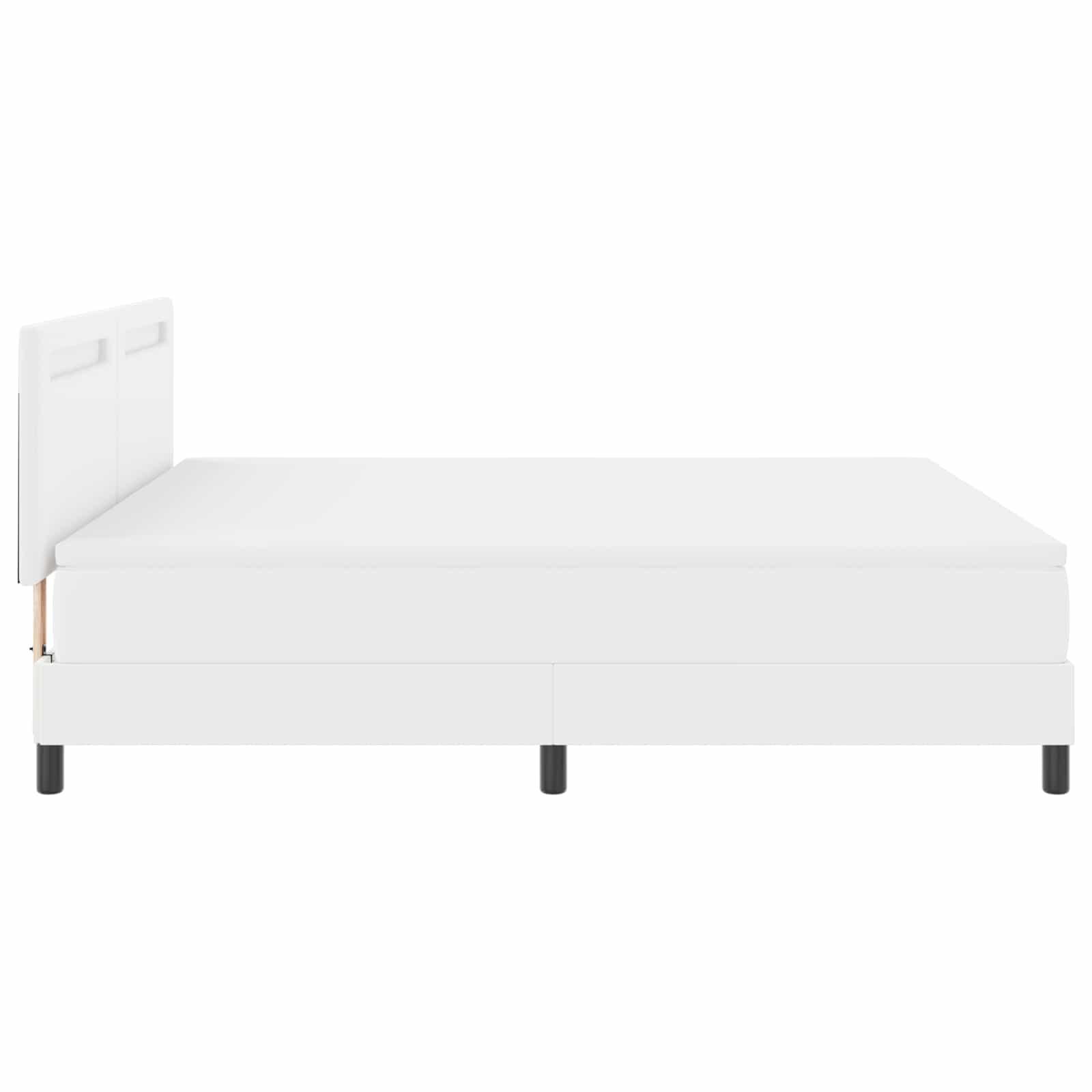 Κρεβάτι με ελατήρια με στρώμα Λευκό 180 x 200 cm Τεχνητό δέρμα - Pakobazaar