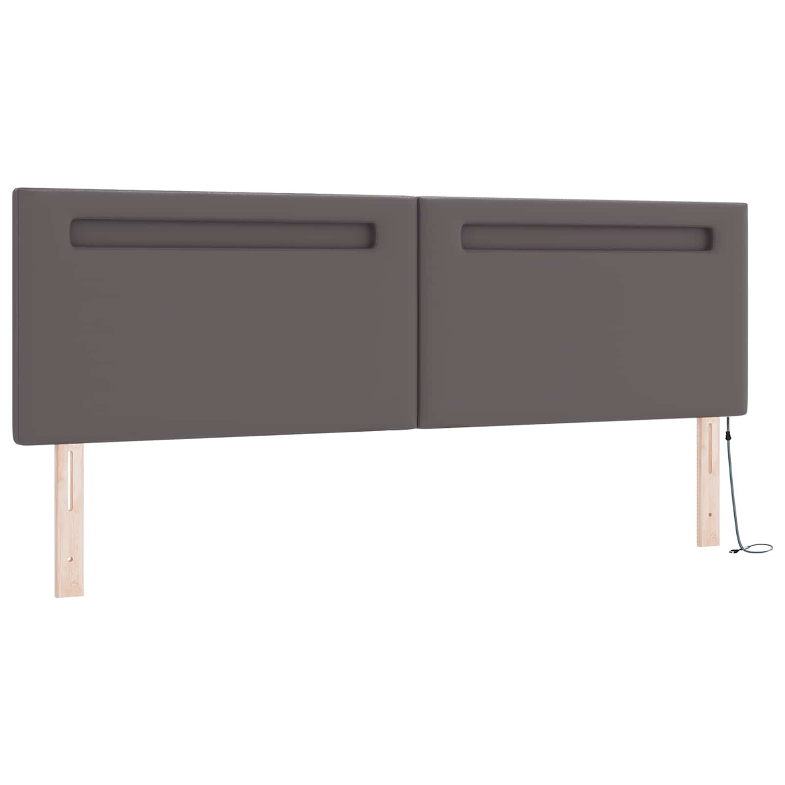 Κρεβάτι με ελατήρια με στρώμα Γκρι 180 x 200 cm Τεχνητό δέρμα - Pakobazaar
