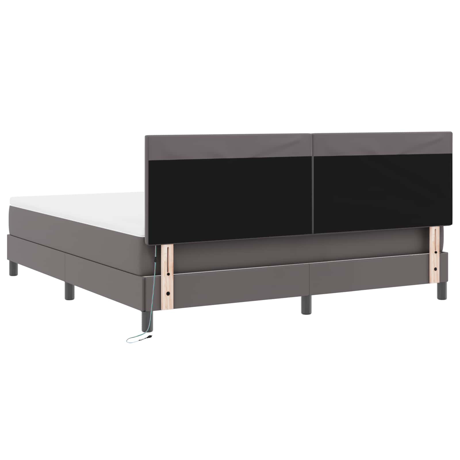 Κρεβάτι με ελατήρια με στρώμα Γκρι 180 x 200 cm Τεχνητό δέρμα - Pakobazaar