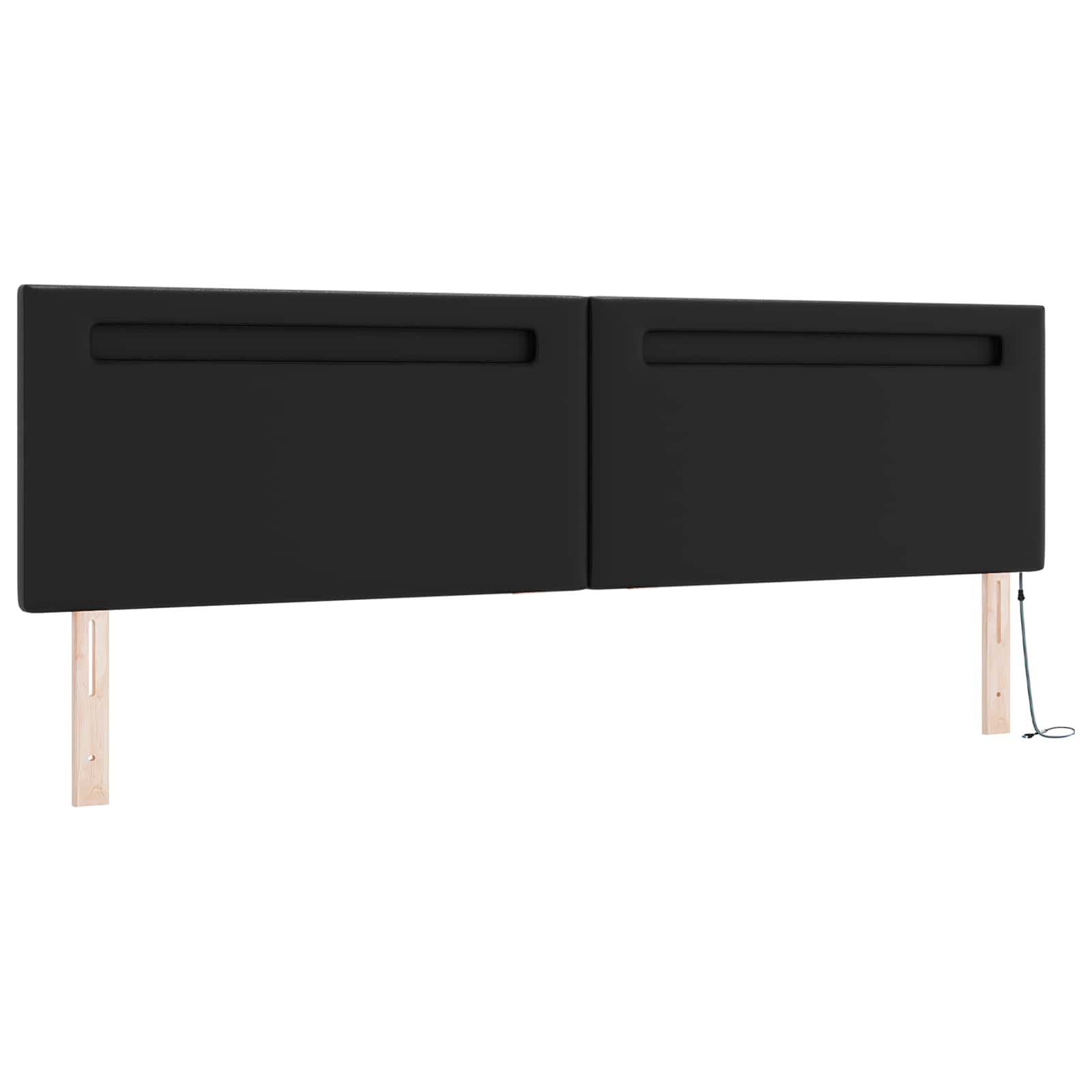 Κρεβάτι με ελατήρια με στρώμα Μαύρο 200 x 200 cm Τεχνητό δέρμα - Pakobazaar
