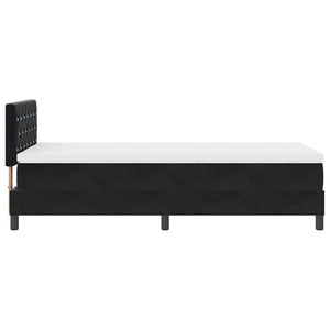 Κρεβάτι με ελατήρια με στρώμα Μαύρο 90 x 200 cm Βελούδο - Pakobazaar