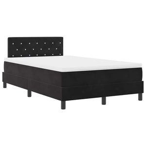 Κρεβάτι με ελατήρια με στρώμα Μαύρο 120 x 190 cm Βελούδο - Pakobazaar
