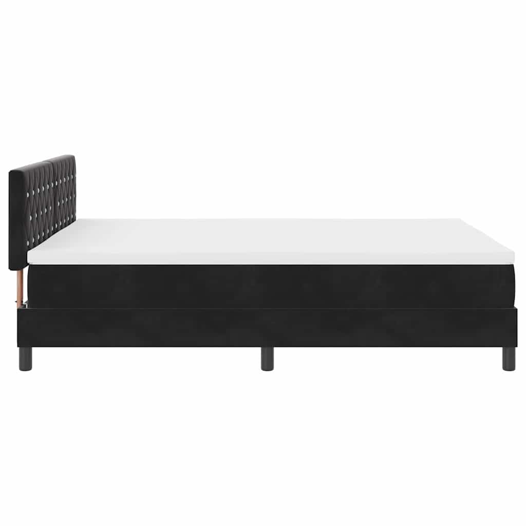Κρεβάτι με ελατήρια με στρώμα Μαύρο 160 x 200 cm Βελούδο - Pakobazaar