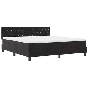 Κρεβάτι με ελατήρια με στρώμα Μαύρο 180 x 200 cm Βελούδο - Pakobazaar