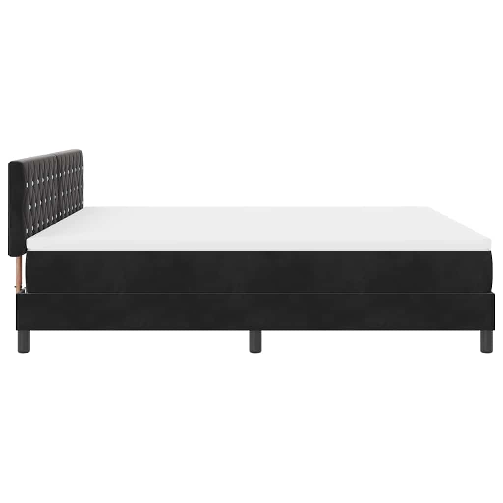 Κρεβάτι με ελατήρια με στρώμα Μαύρο 180 x 200 cm Βελούδο - Pakobazaar