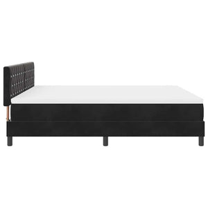 Κρεβάτι με ελατήρια με στρώμα Μαύρο 180 x 200 cm Βελούδο - Pakobazaar