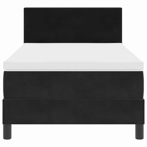 Κρεβάτι με ελατήρια με στρώμα Μαύρο 90 x 190 cm Βελούδο - Pakobazaar