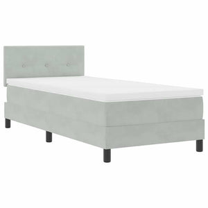 Κρεβάτι με ελατήρια Ανοιχτό γκρι 90 x 200 cm Βελούδο