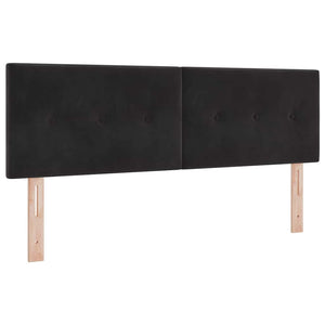 Κρεβάτι με ελατήρια με κεφαλάρι Μαύρο 160 x 200 cm Βελούδο - Pakobazaar