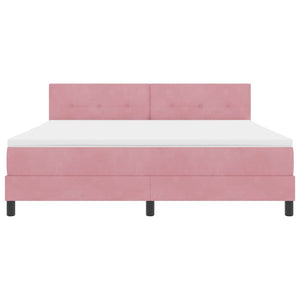 Κρεβάτι με ελατήρια με στρώμα Ροζ 180 x 200 cm Βελούδο - Pakobazaar
