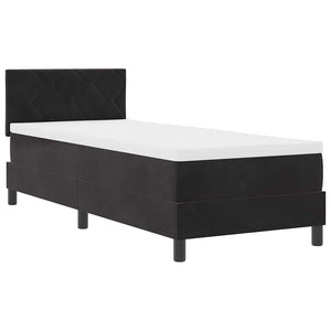Κρεβάτι με ελατήρια με μαξιλάρι Μαύρο 80 x 200 cm Βελούδο