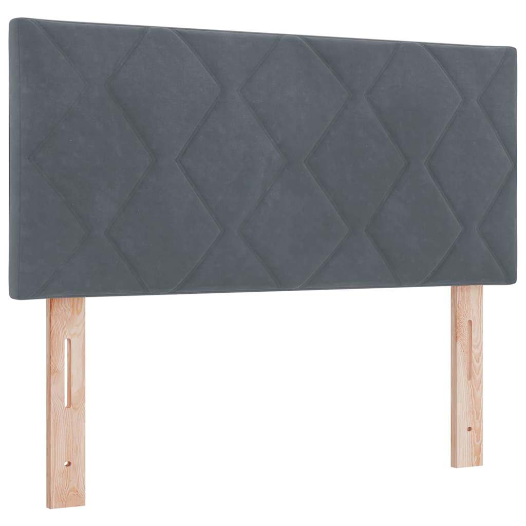 Κρεβάτι με ελατήρια Σκούρο Γκρι 120 x 190 cm Βελούδο - Pakobazaar