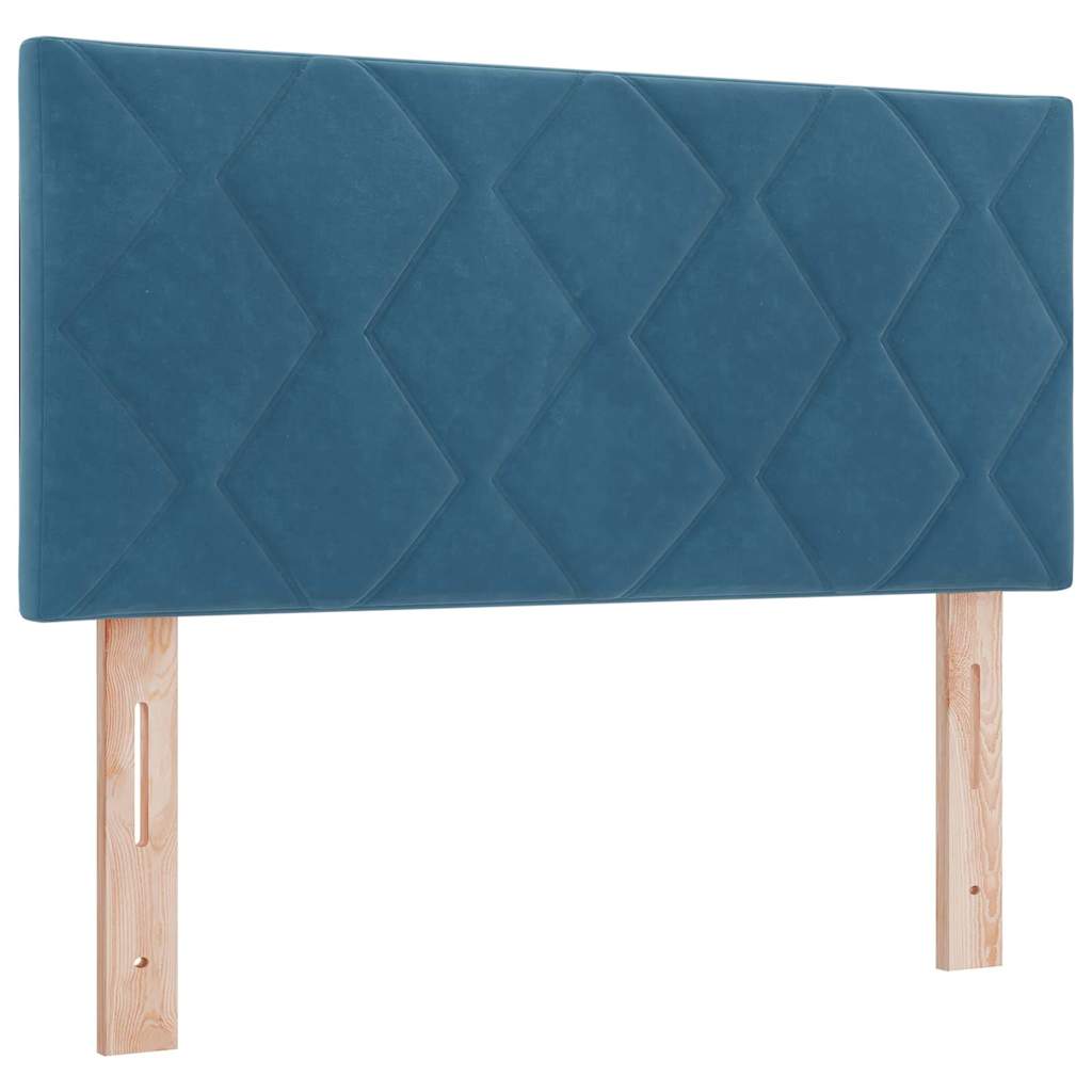 Κρεβάτι με ελατήρια Σκούρο Μπλε 120 x 190 cm Βελούδο - Pakobazaar
