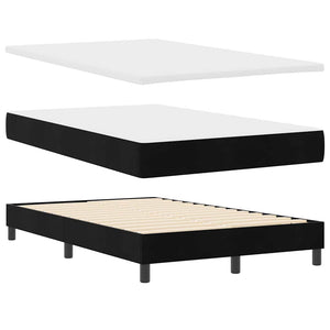 Κρεβάτι με ελατήρια με στρώμα Μαύρο 120 x 200 cm Βελούδο - Pakobazaar