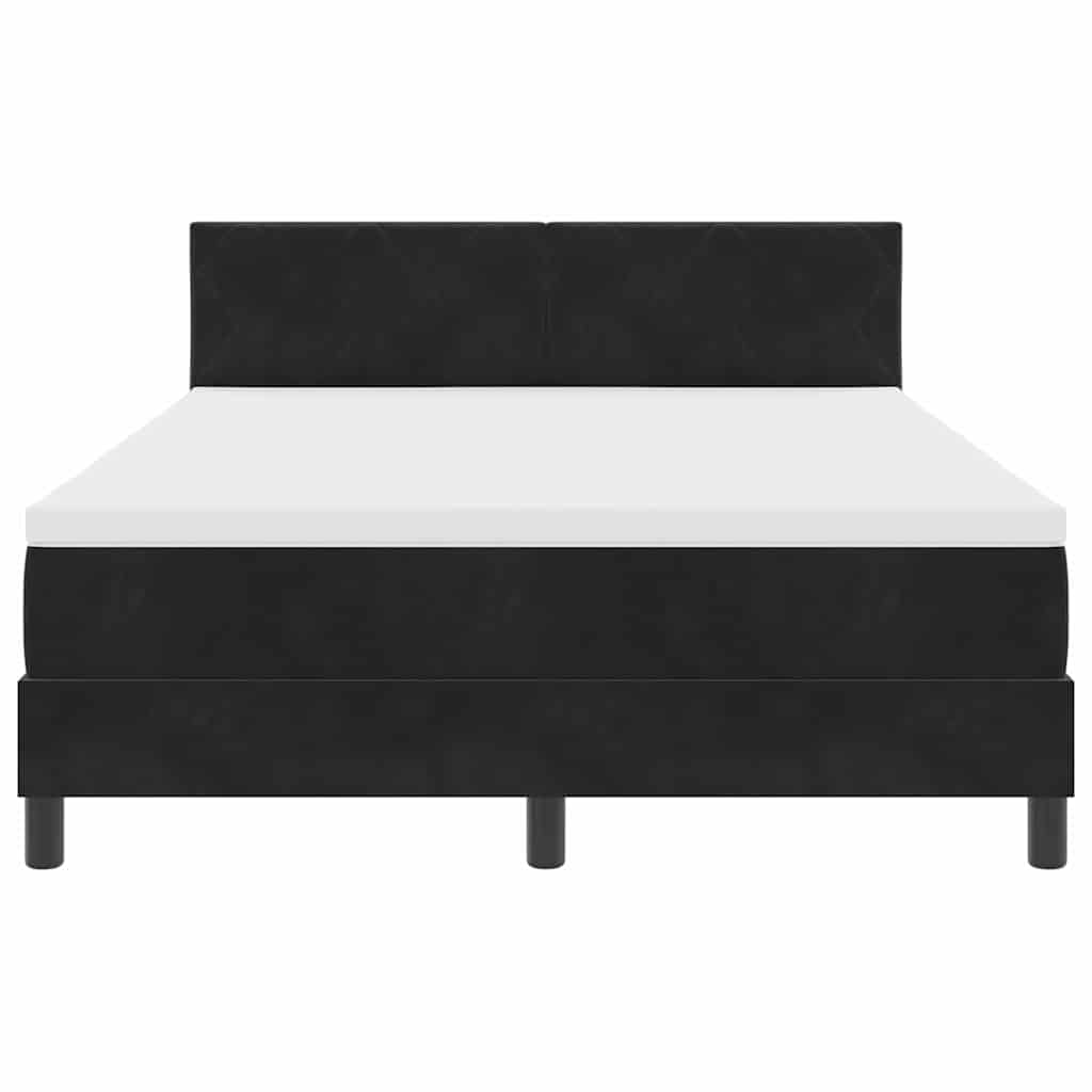 Κρεβάτι με ελατήρια με στρώμα Μαύρο 140 x 200 cm Βελούδο - Pakobazaar