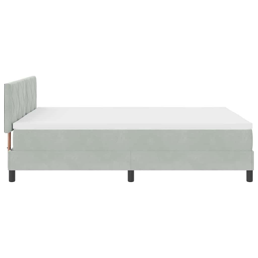 Κρεβάτι με ελατήρια Ανοιχτό γκρι 160 x 200 cm Βελούδο - Pakobazaar