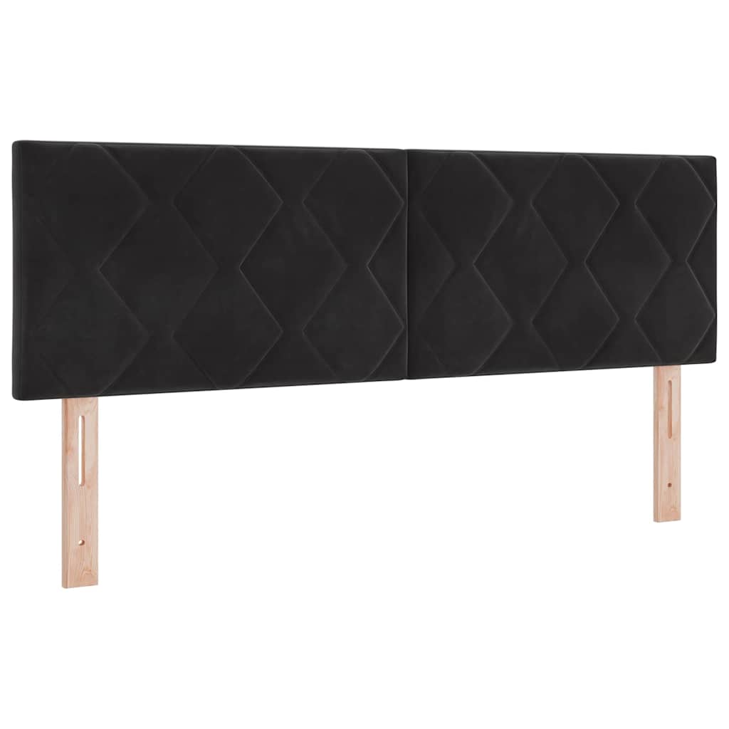 Κρεβάτι με ελατήρια με κεφαλάρι Μαύρο 160 x 200 cm Βελούδο - Pakobazaar