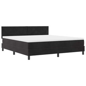 Κρεβάτι με ελατήρια με κεφαλάρι Μαύρο 180 x 200 cm Βελούδο - Pakobazaar
