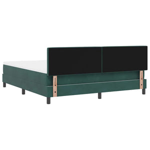 Κρεβάτι με ελατήρια Σκούρο Πράσινο 180 x 200 cm Βελούδο - Pakobazaar