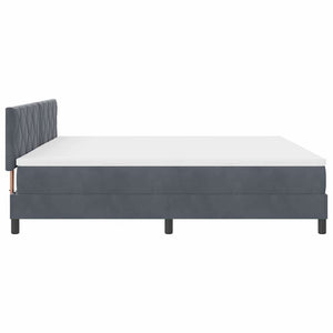 Κρεβάτι με ελατήρια Σκούρο Γκρι 200 x 200 cm Βελούδο - Pakobazaar
